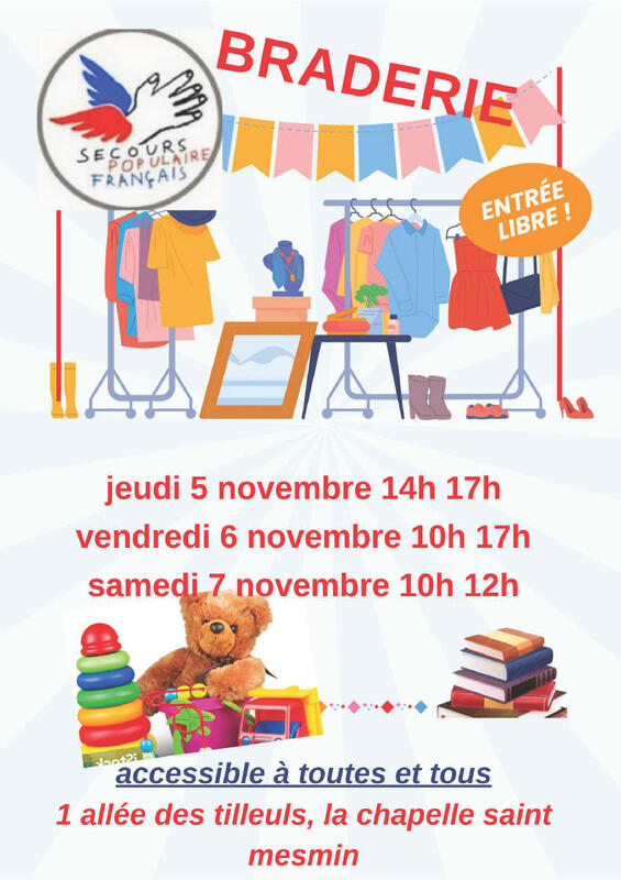 Braderie du secours populaire de la chapelle saint mesmin