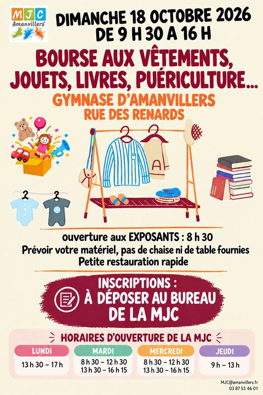 Bourse aux vêtements - puériculture - jouets