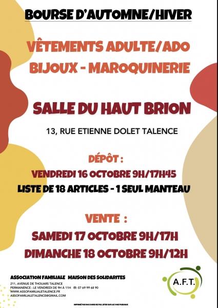 Bourse aux vêtements adultes-ados, bijoux et maroquinerie