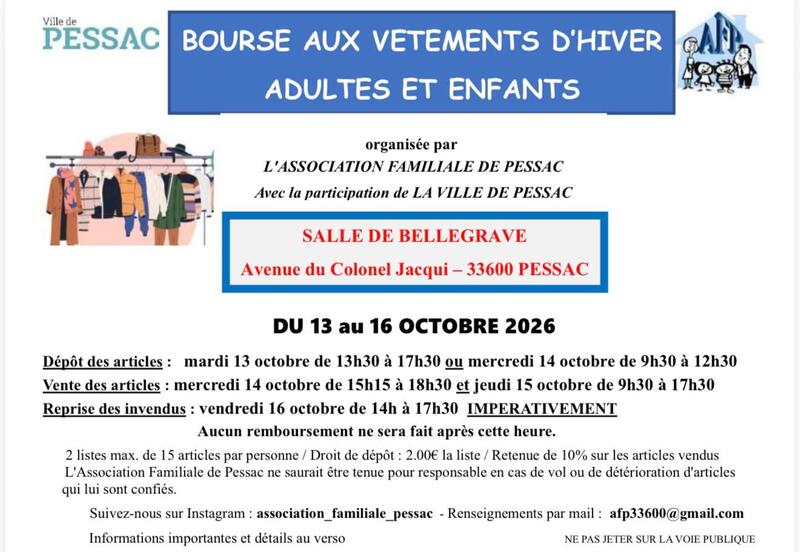 Bourse aux vêtements d'hiver