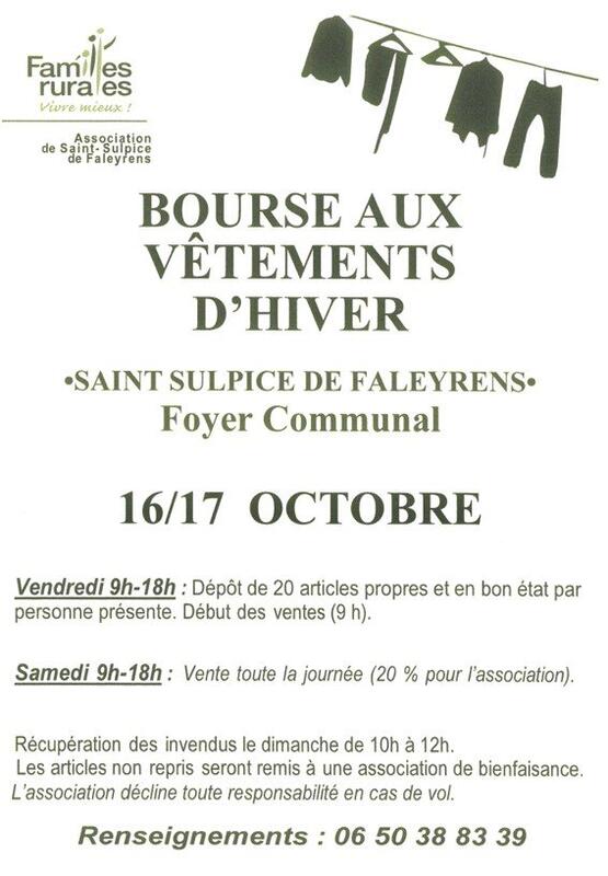 Bourse aux vêtements d’hiver