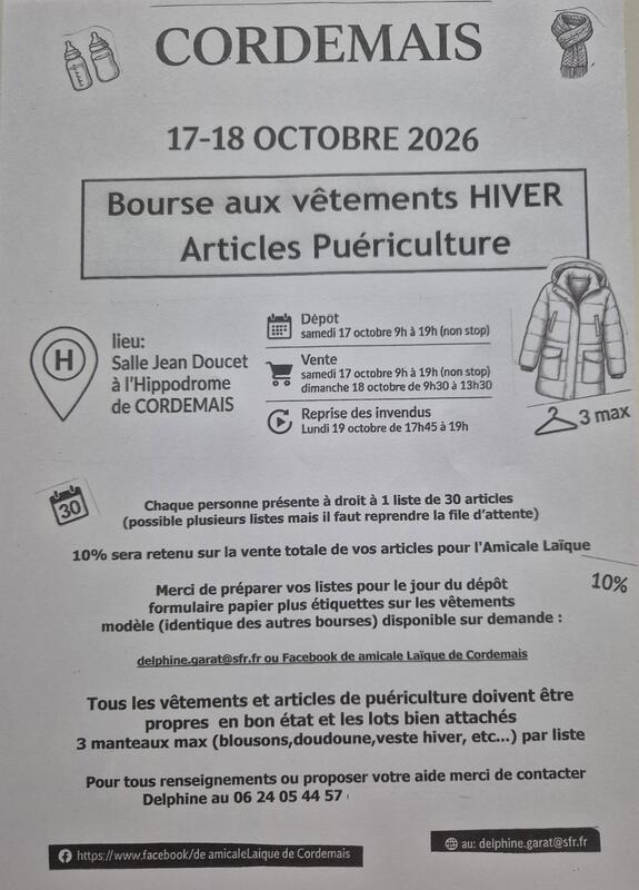 Bourse aux vêtements et puériculture